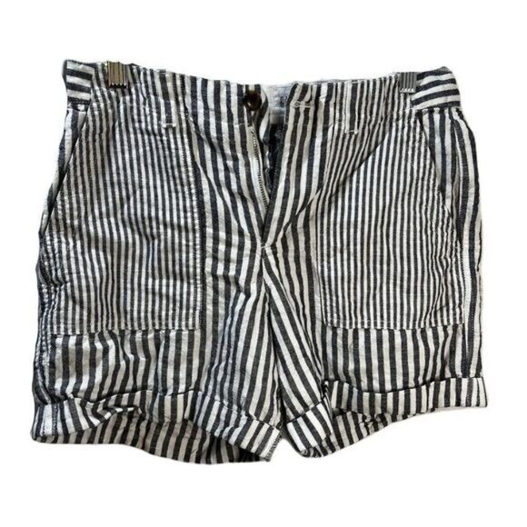 Womens Pocketed Zippered Chino Pinstripe Shorts Size‎ 2 - Picture 1 of 5